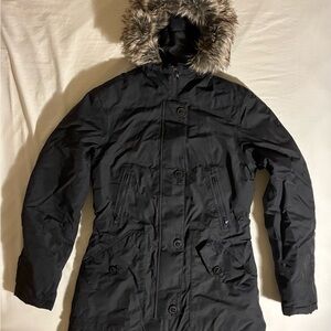 The North Face Black Snow Jacket with Faux Fur Hood